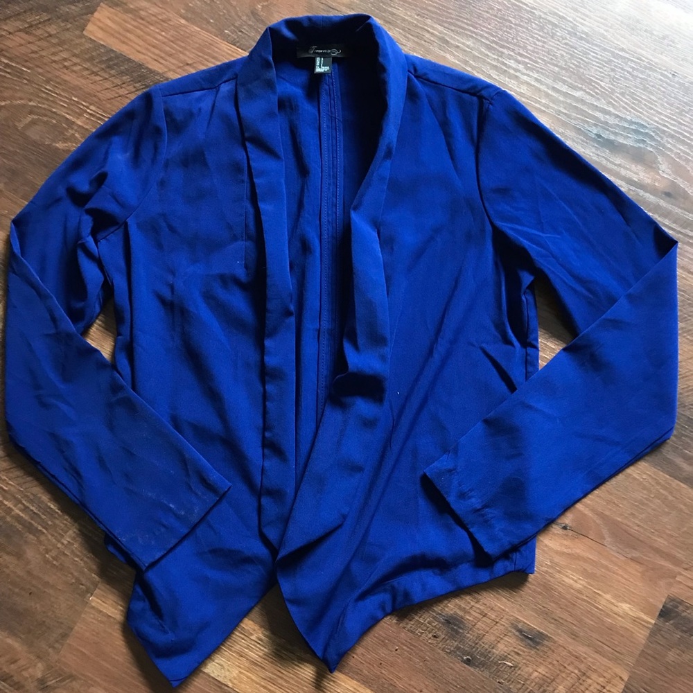 Forever 21 Thin Blue Open Blazer